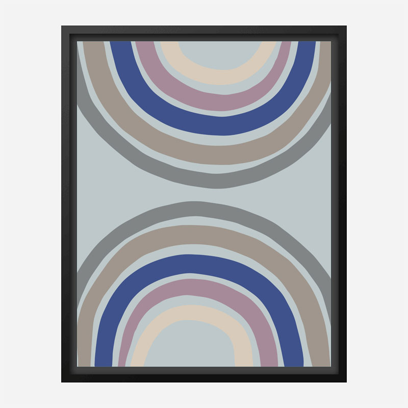 Double Rainbow Blue Wall Art Print