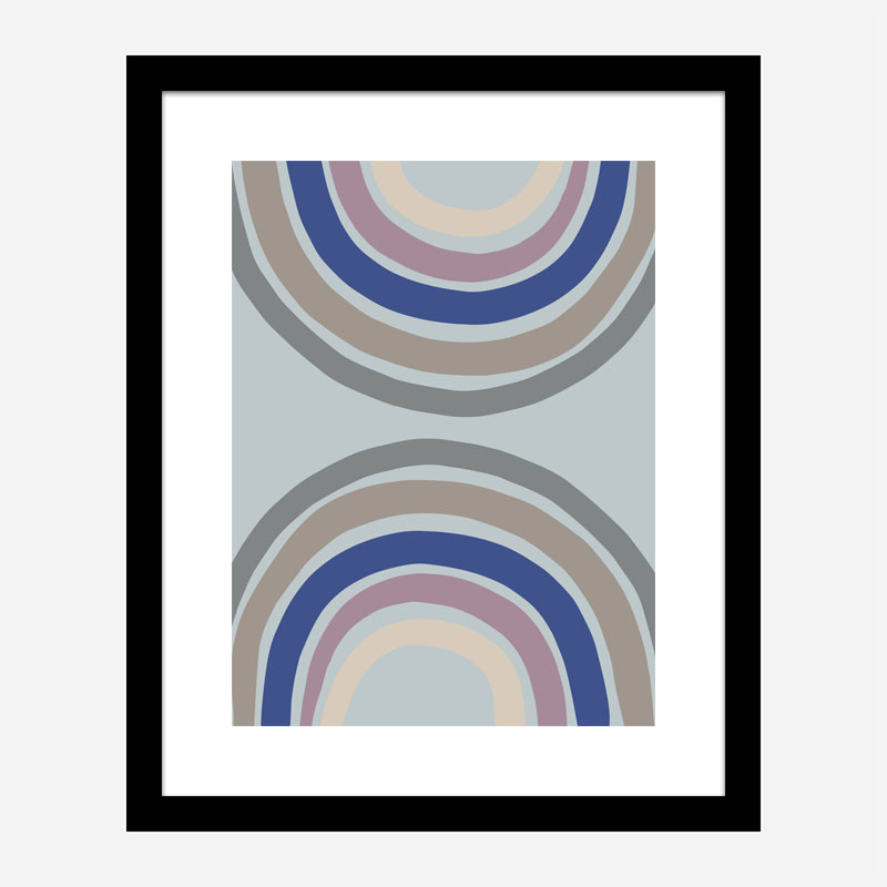 Double Rainbow Blue Wall Art Print Double Rainbow Blue Wall Art Print