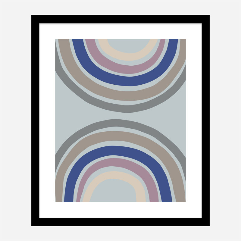 Double Rainbow Blue Wall Art Print Double Rainbow Blue Wall Art Print
