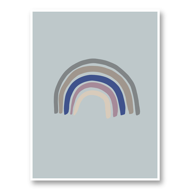 Rainbow Blue Wall Art Print Rainbow Blue Wall Art Print