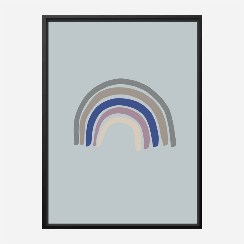 Rainbow Blue Wall Art Print Rainbow Blue Wall Art Print