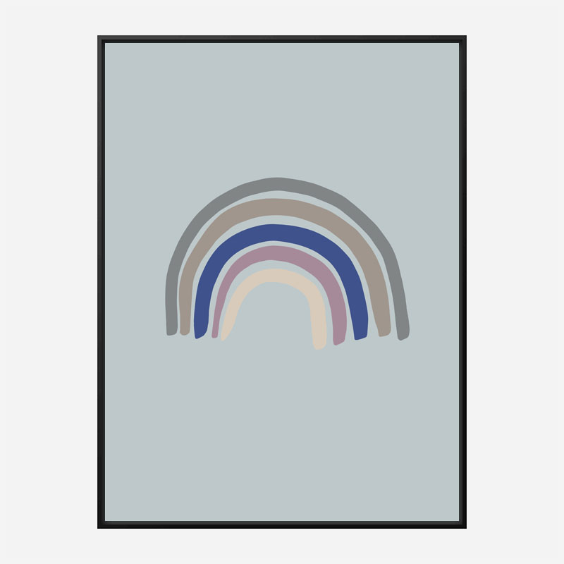 Rainbow Blue Wall Art Print Rainbow Blue Wall Art Print