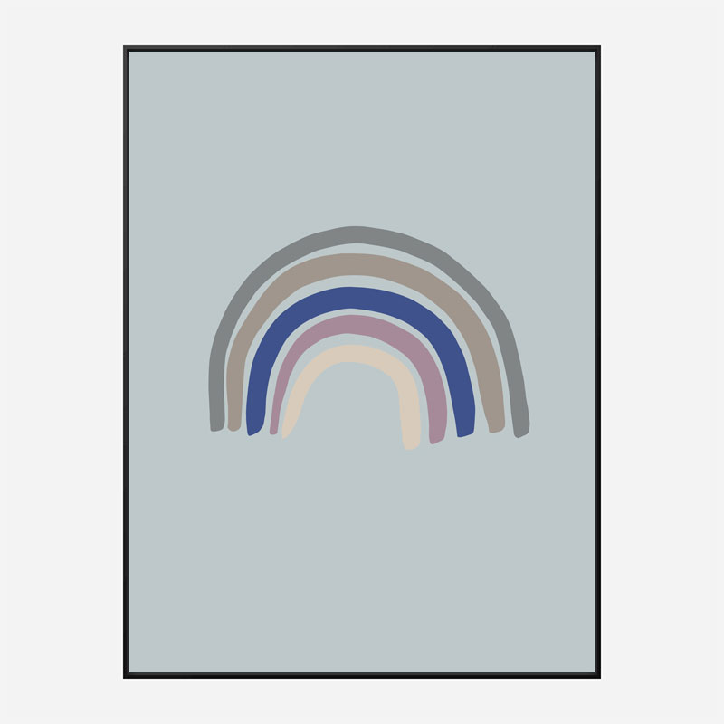 Rainbow Blue Wall Art Print Rainbow Blue Wall Art Print