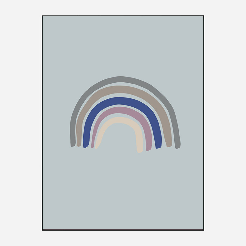 Rainbow Blue Wall Art Print Rainbow Blue Wall Art Print