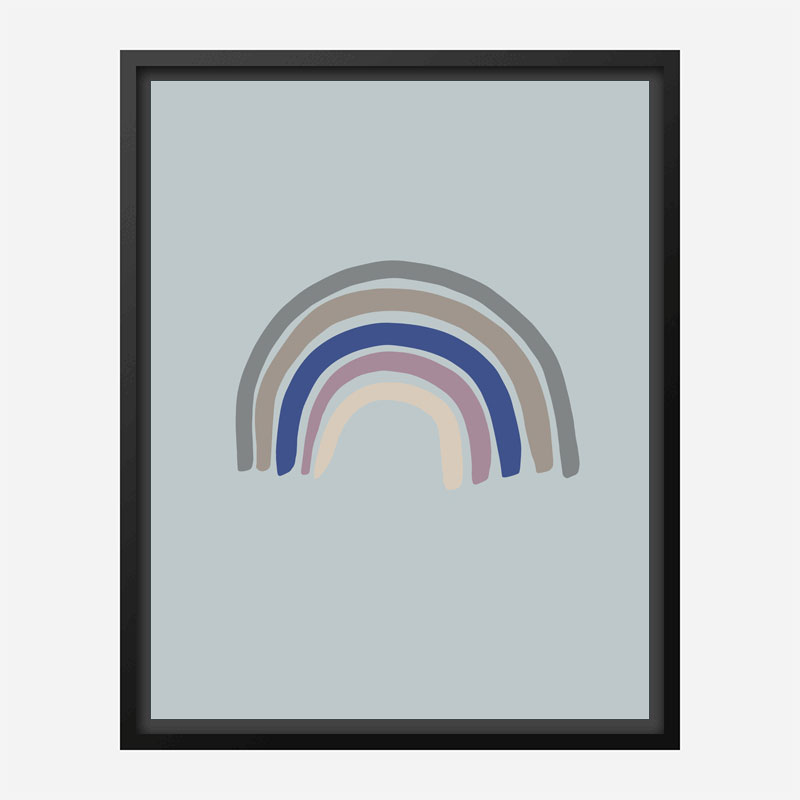 Rainbow Blue Wall Art Print Rainbow Blue Wall Art Print