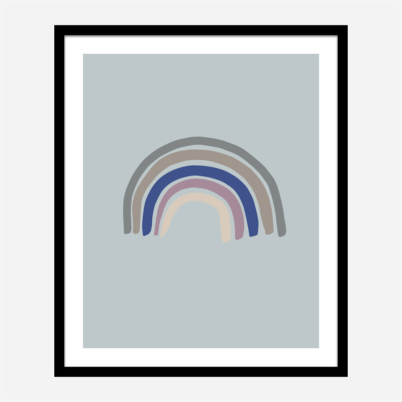 Rainbow Blue Wall Art Print Rainbow Blue Wall Art Print