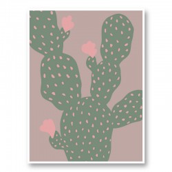 Green Cactus Wall Art Print