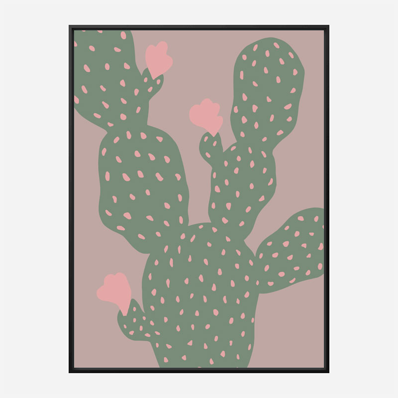 Green Cactus Wall Art Print