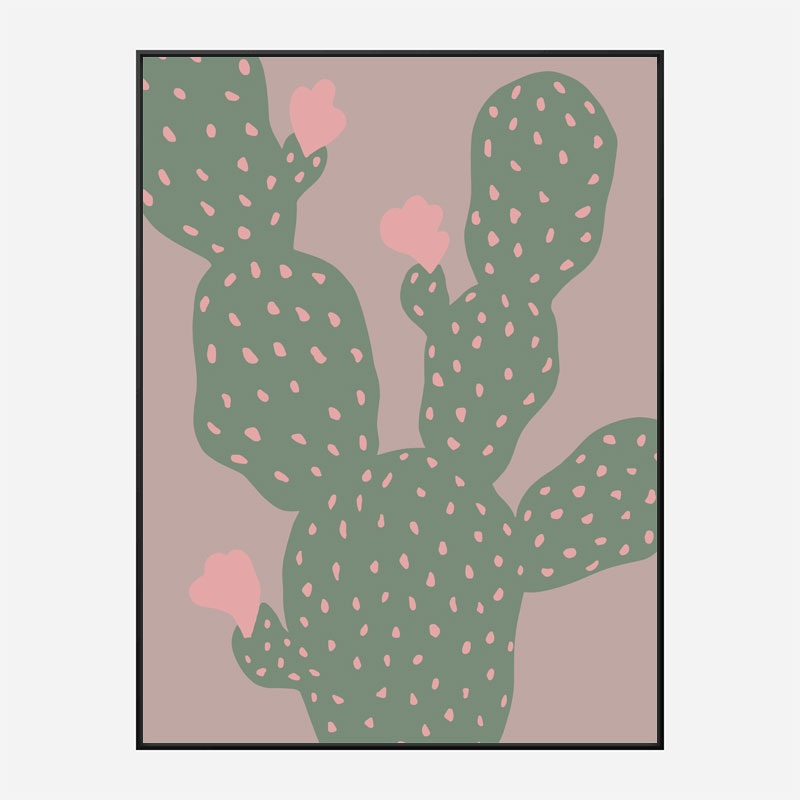 Green Cactus Wall Art Print