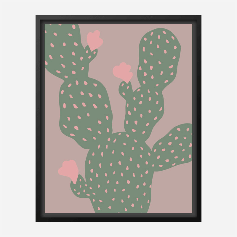 Green Cactus Wall Art Print