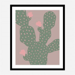 Green Cactus Wall Art Print