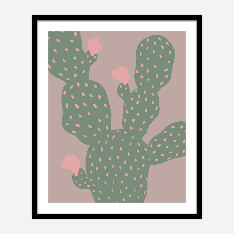 Green Cactus Wall Art Print