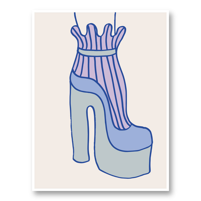 Blue Heel Wall Art Print