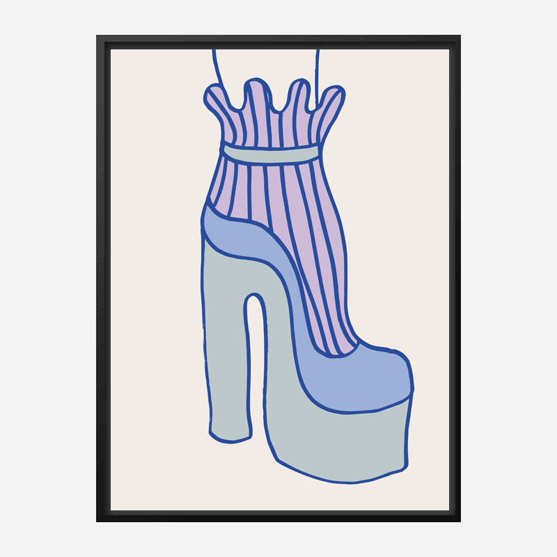 Blue Heel Wall Art Print