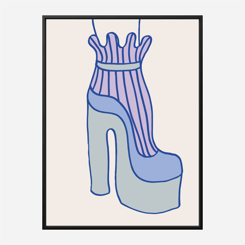 Blue Heel Wall Art Print