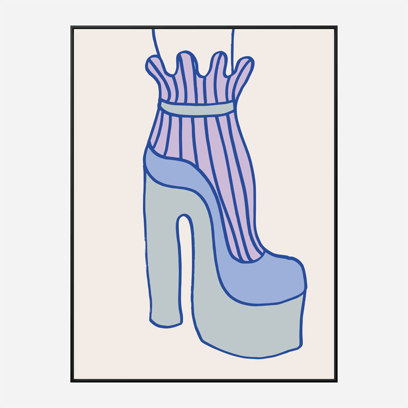 Blue Heel Wall Art Print