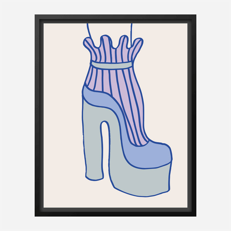 Blue Heel Wall Art Print