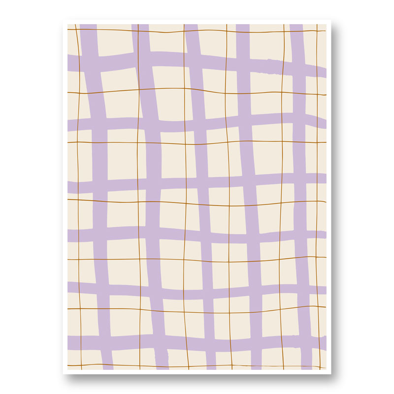 Lilac Grid Wall Art Print