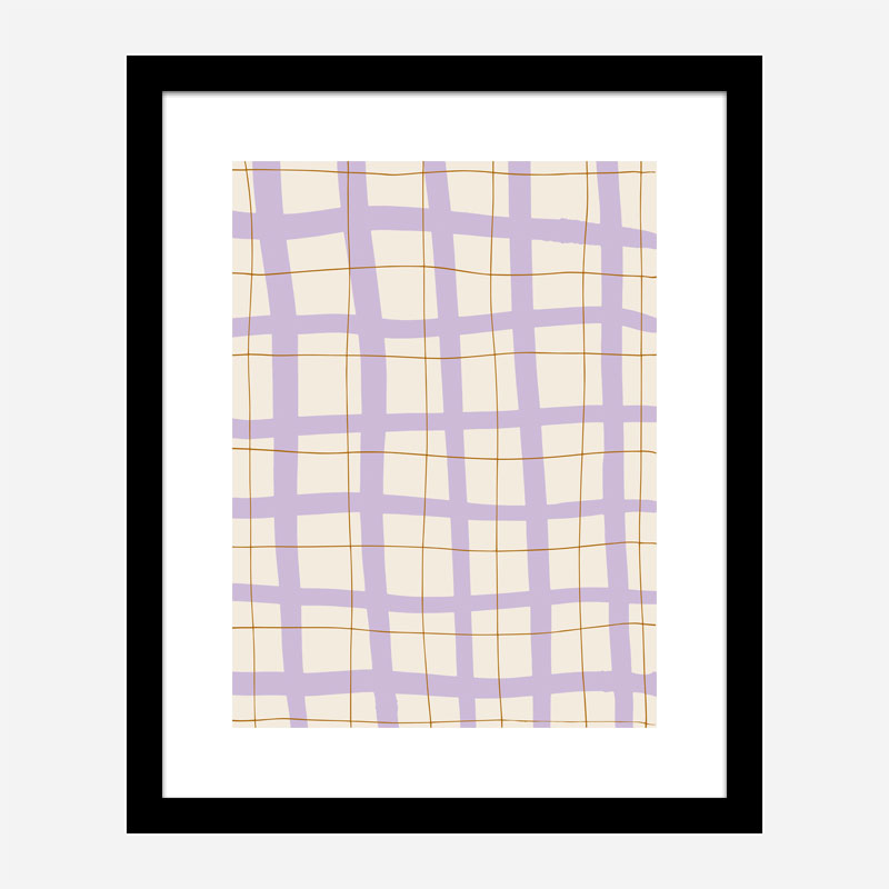 Lilac Grid Wall Art Print