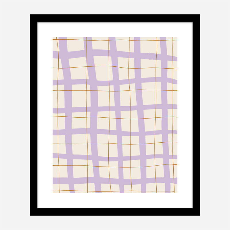 Lilac Grid Wall Art Print