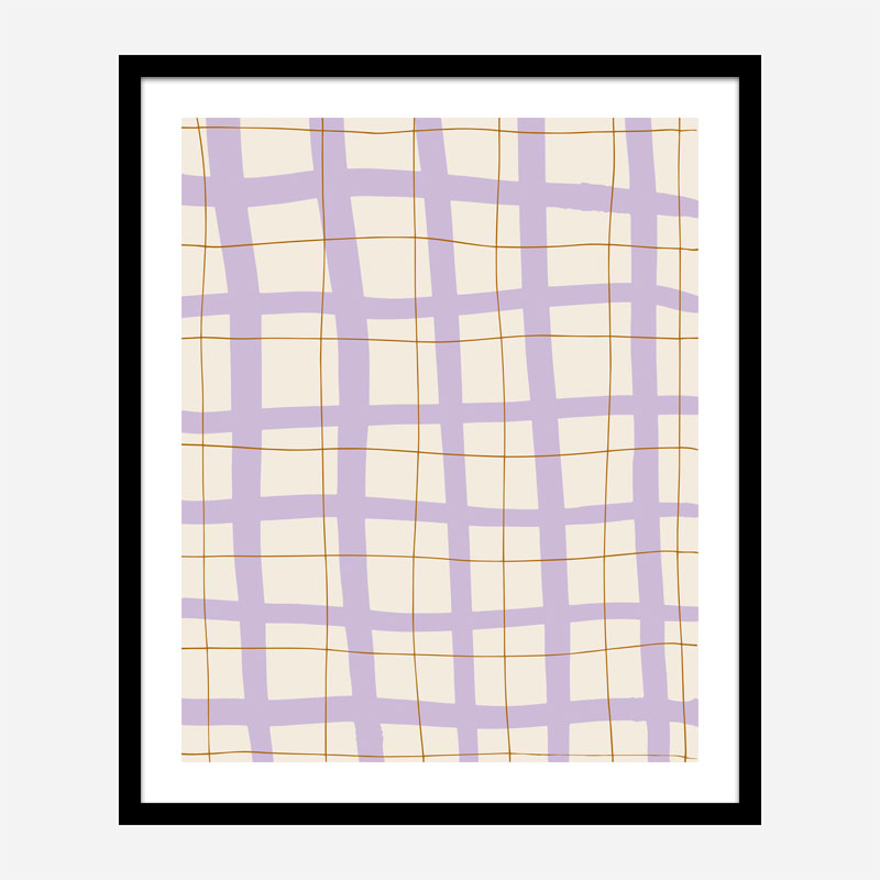 Lilac Grid Wall Art Print