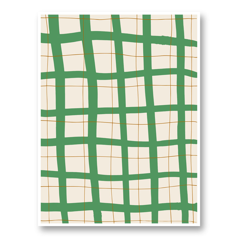 Green Grid Wall Art Print