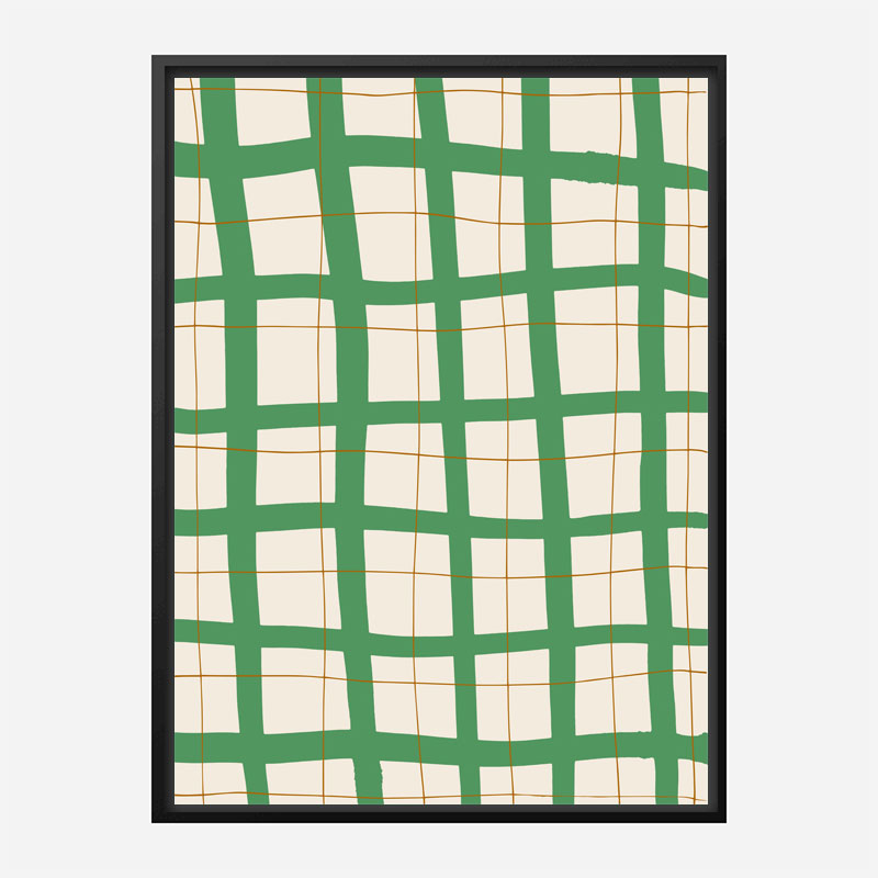 Green Grid Wall Art Print