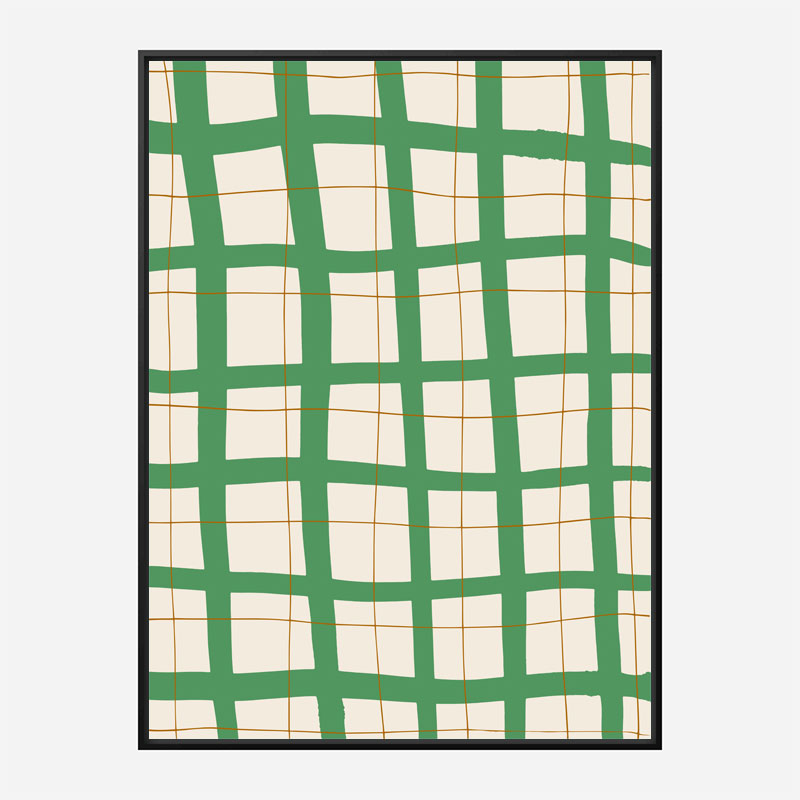 Green Grid Wall Art Print