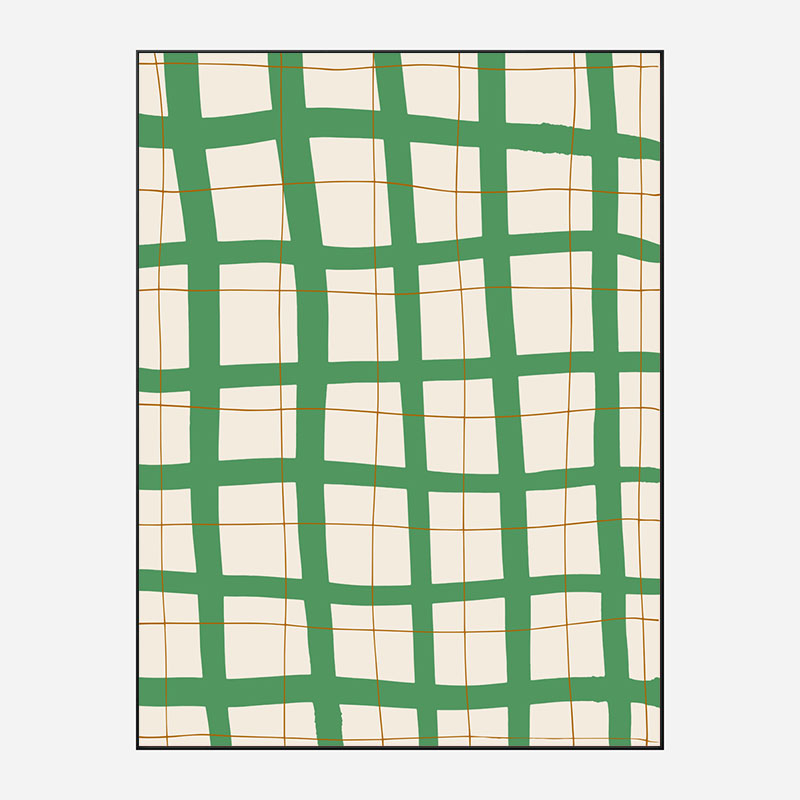 Green Grid Wall Art Print