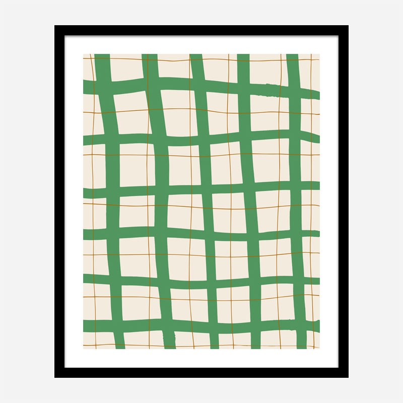 Green Grid Wall Art Print