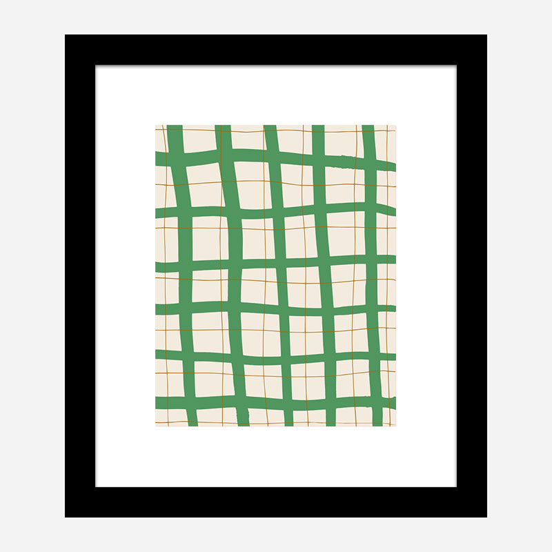 Green Grid Wall Art Print