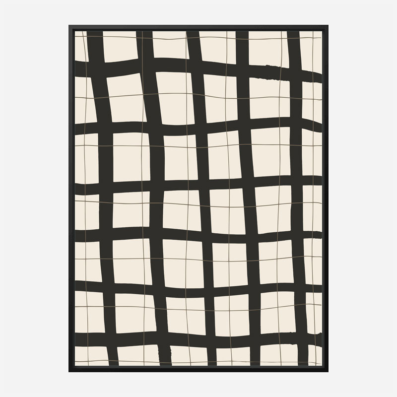 Black Grid Wall Art Print