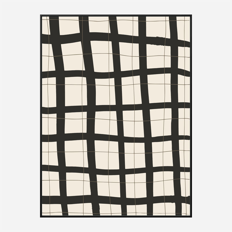 Black Grid Wall Art Print