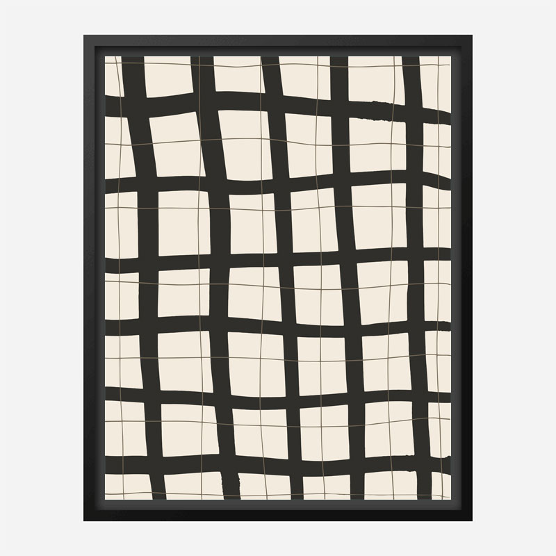 Black Grid Wall Art Print