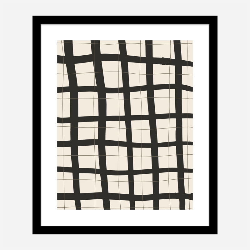 Black Grid Wall Art Print