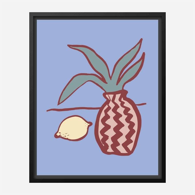 Blue Lemon Wall Art Print