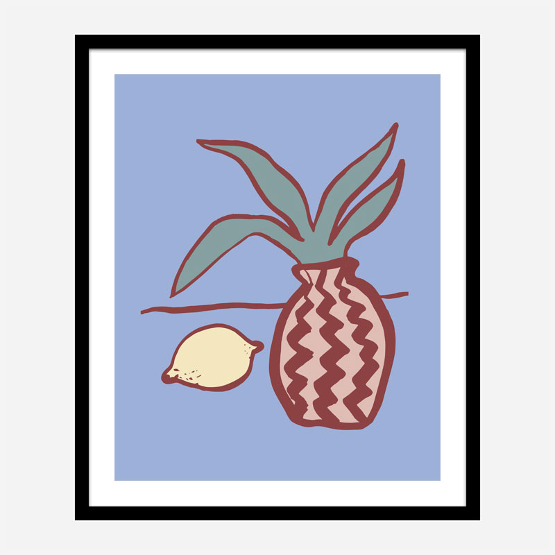 Blue Lemon Wall Art Print