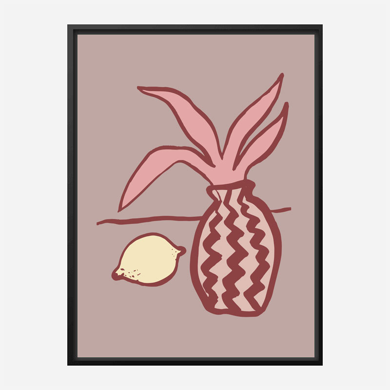 Pink Lemon Wall Art Print