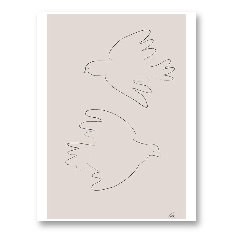 Two Doves Wall Art Print