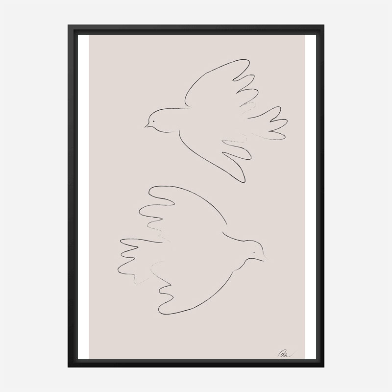 Two Doves Wall Art Print