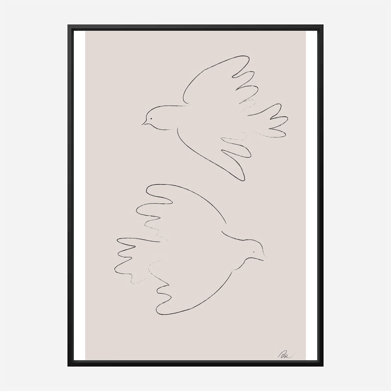 Two Doves Wall Art Print