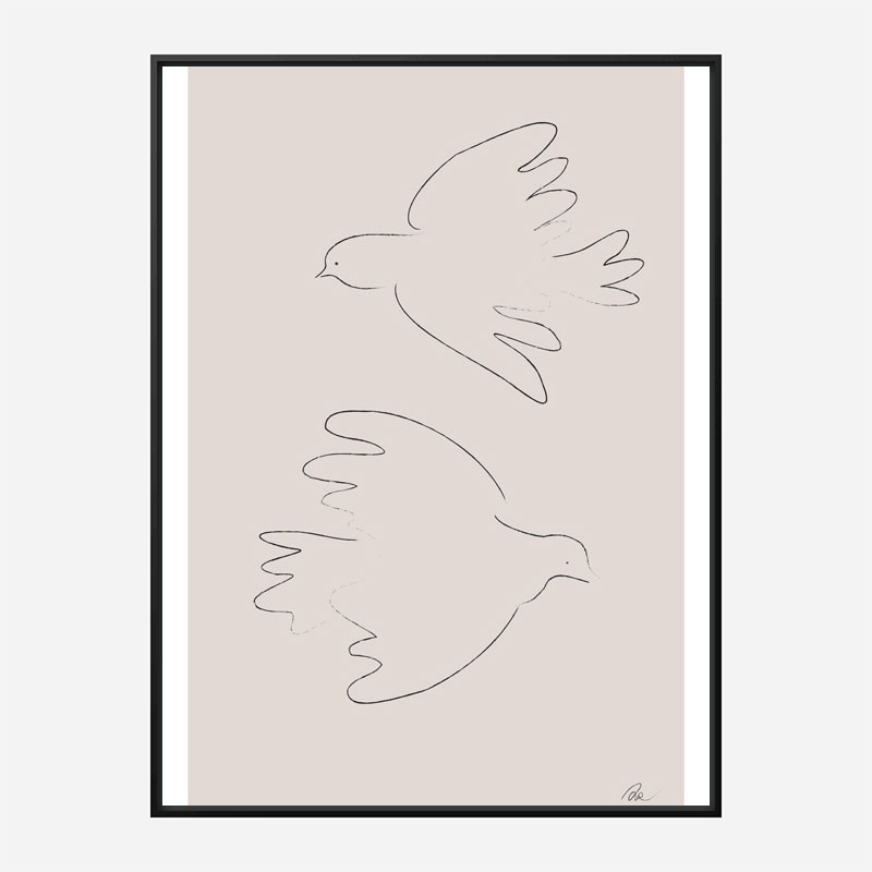 Two Doves Wall Art Print