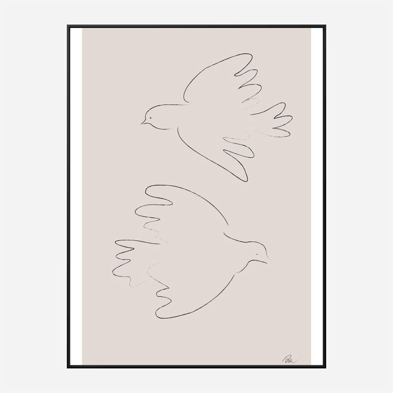 Two Doves Wall Art Print