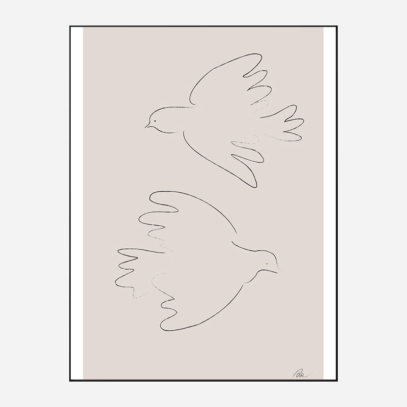 Two Doves Wall Art Print