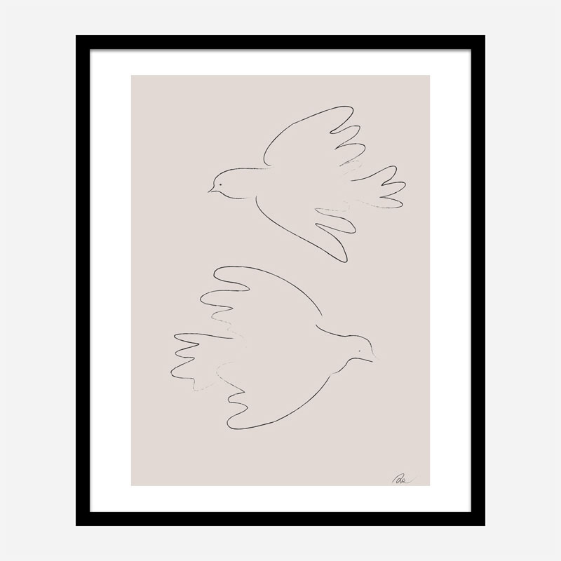 Two Doves Wall Art Print