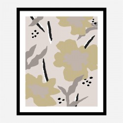 Beige Flowers Wall Art Print