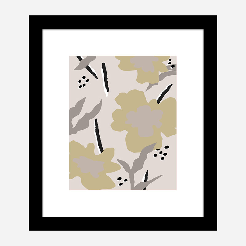 Beige Flowers Wall Art Print