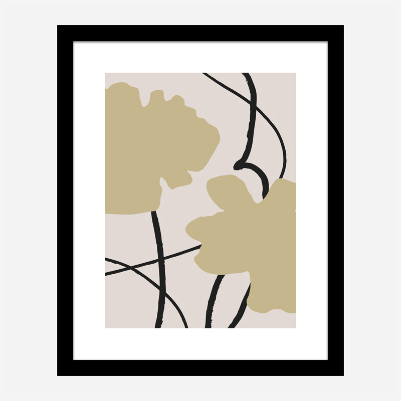 Beige Flowers 2 Wall Art Print