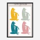 Four Figures Line Art Print Four Figures Line Art Print
