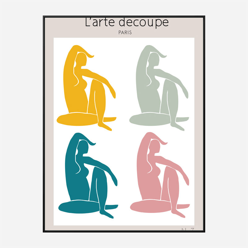 Four Figures Line Art Print Four Figures Line Art Print